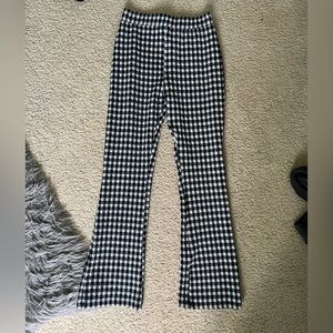 Urban Outfitters Gingham Plaid Checkered Mini Flare Stretch Pants